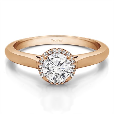 1 Ct. Round Solitaire with Halo in Rose Gold