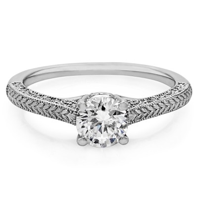 1 Carat Vintage Filigree Engraved Solitaire