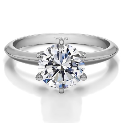 1.75 Carat Six Prong Moissanite Solitaire Engagement Ring