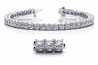 2 1/2 Carat Diamond Tennis Bracelet in 14K White Gold