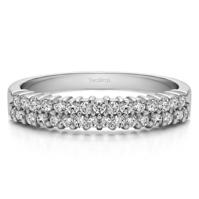 0.5 Carat Double Row Shared Prong Wedding Ring