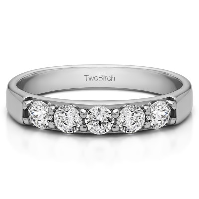 0.5 Carat Five Stone Pave Set Anniversary Band