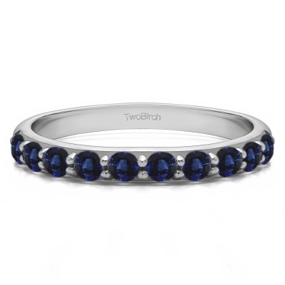 0.5 Carat Sapphire 10 Stone Delicate Prong Set Wedding Band