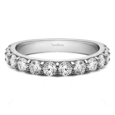 0.48 Carat Twelve Stone Round Pave Set Wedding Band