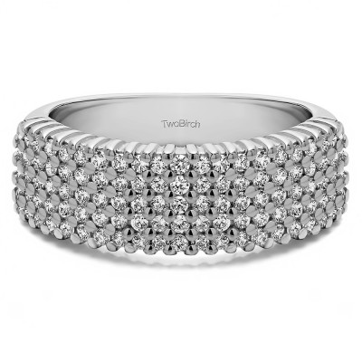 1 Carat Multi Row Common Prong Wedding Ring