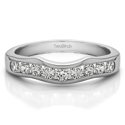 0.48 Ct. Eight Round Stone Channel Contour Wedding Band