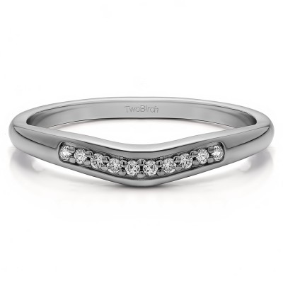 0.1 Ct. Ten Stone Thin Contour Wedding Band