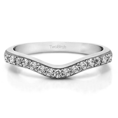 0.24 Ct. Fifteen Stone Delicate Curved Wedding Ring
