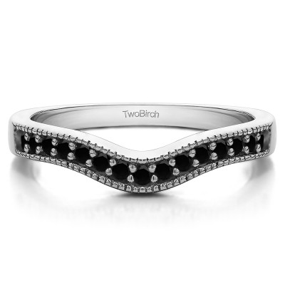 0.5 Ct. Black Vintage Contour Band with Milgrained Edges