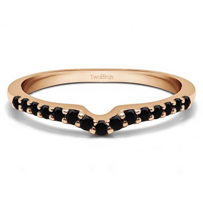 0.25 Ct. Black Delicate Notched Contour Band in Rose Gold