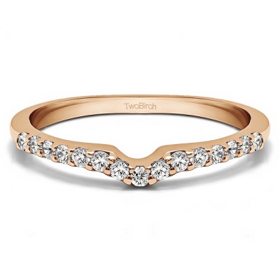 0.25 Ct. Delicate Notched Contour Band in Rose Gold