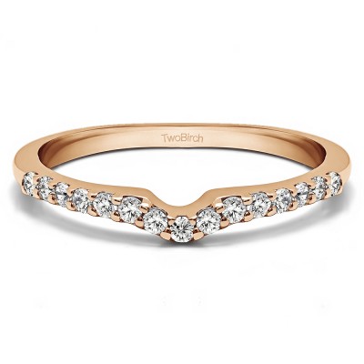 0.25 Ct. Delicate Notched Contour Band in Rose Gold