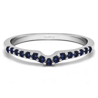0.25 Ct. Sapphire Delicate Notched Contour Band