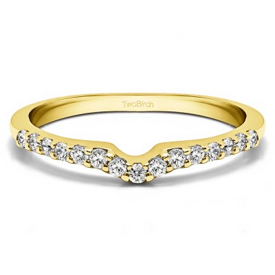 0.15 Ct. Delicate Notched Contour Band in Yellow Gold