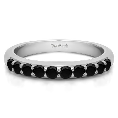 0.5 Carat Black Common Prong Set Wedding Ring