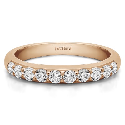 0.2 Carat Common Prong Set Wedding Ring in Rose Gold