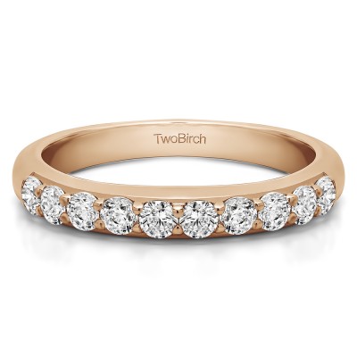 0.5 Carat Common Prong Set Wedding Ring in Rose Gold