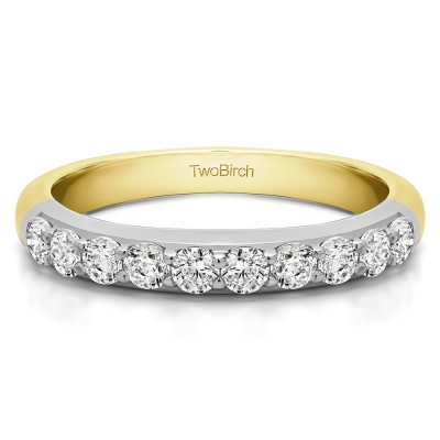 0.2 Carat Common Prong Set Wedding Ring in Two Tone Gold