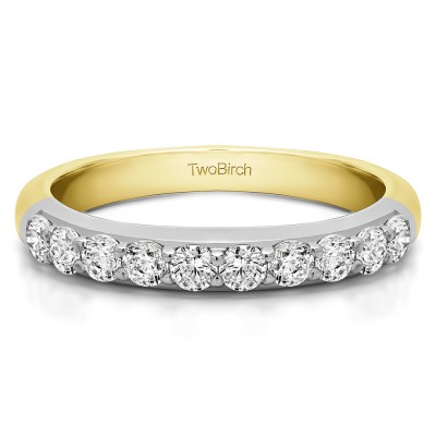 0.5 Carat Common Prong Set Wedding Ring in Two Tone Gold