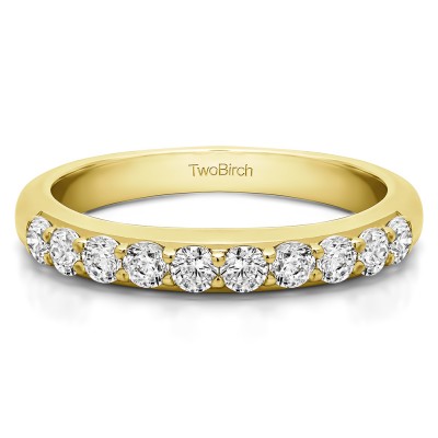 0.5 Carat Common Prong Set Wedding Ring in Yellow Gold