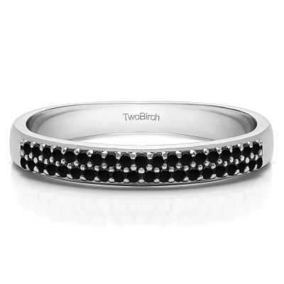 0.2 Carat Black Double Row Pave Set Wedding Ring