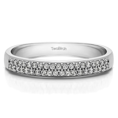 0.2 Carat Double Row Pave Set Wedding Ring