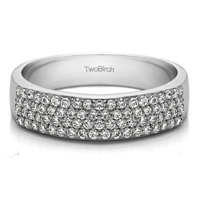 0.49 Carat Double Row Pave Set Wedding Ring