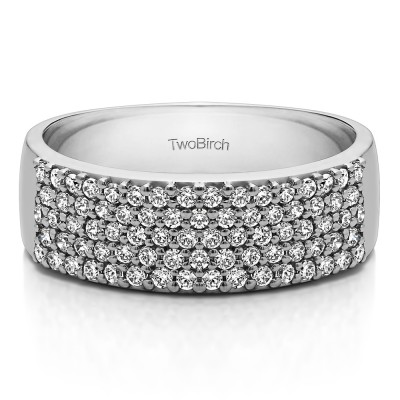 1 Carat Double Row Pave Set Wedding Ring