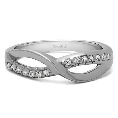 0.14 Carat Infinity Pave Set Wedding Ring
