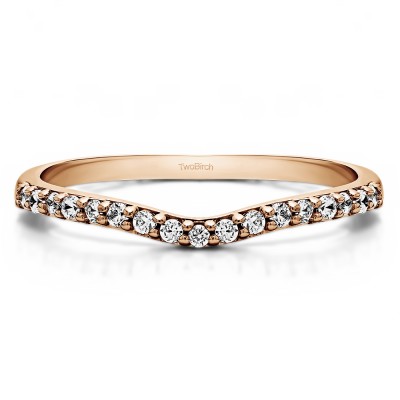 0.17 Ct. Delicate Contour Matching Wedding Ring in Rose Gold