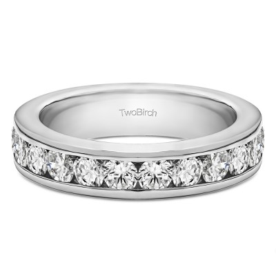 0.5 Carat Twelve Stone Channel Set Straight Wedding Ring