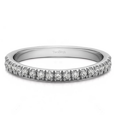 0.2 Carat Twenty Stone Domed French Cut Pave Set Wedding Ring