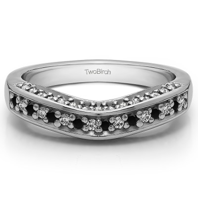 0.35 Ct. Black and White Three Sided Contour Band