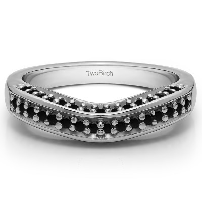 0.35 Ct. Black Three Sided Contour Band