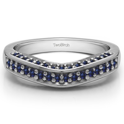 0.35 Ct. Sapphire Three Sided Contour Band