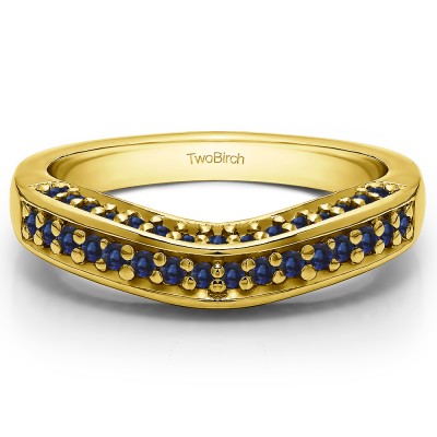 0.35 Ct. Sapphire Three Sided Contour Band in Yellow Gold