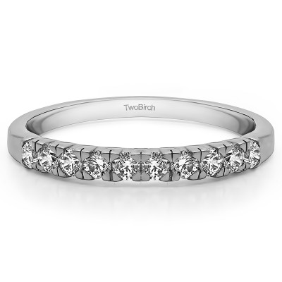 0.3 Carat Ten Stone French Cut Pave Set Wedding Ring