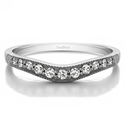 0.2 Ct. Millgrained Edge Shared Prong Shadow Band