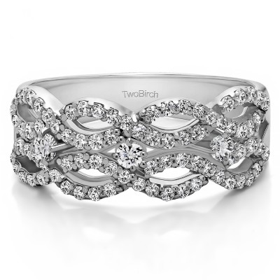 0.71 Carat Criss Cross Promise Ring