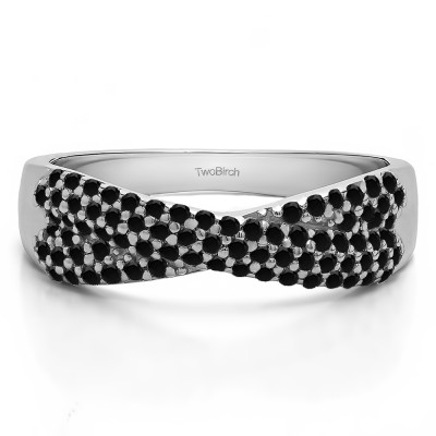 0.54 Carat Black Criss Cross Pave Set Anniversary Band