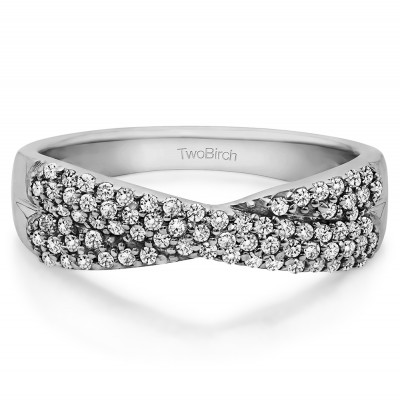 0.54 Carat Criss Cross Pave Set Anniversary Band