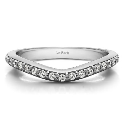 0.25 Ct. Nineteen Round Stone Double Shared Prong Contour Ring