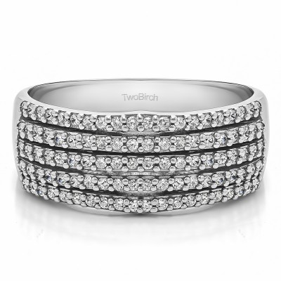0.5 Carat Multi Row Shared Prong Wedding Ring