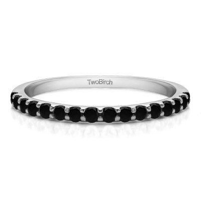 0.48 Carat Black Double Shared Prong Wedding Band