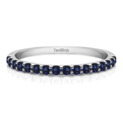 0.48 Carat Sapphire Double Shared Prong Wedding Band