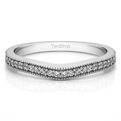 0.23 Carat Millgrained Curved Matching Band