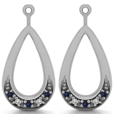 0.1 Carat Sapphire and Diamond Round Pave Chandelier Earring Jacket