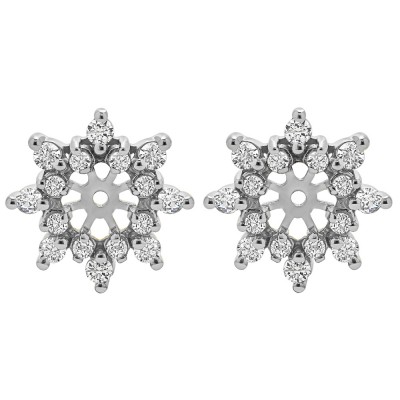 0.48 Carat Round Prong Cluster Halo Earring Jacket