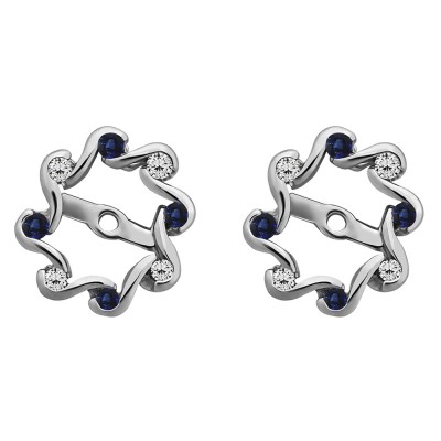 0.24 Carat Sapphire and Diamond Halo Infinity Earring Jackets