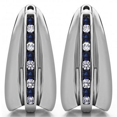 0.315 Carat Sapphire and Diamond Large Round Channel Set Chandelier Earring Jacket